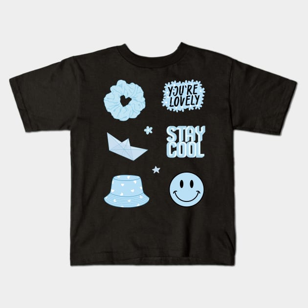 Light blue set Kids T-Shirt by Nikamii